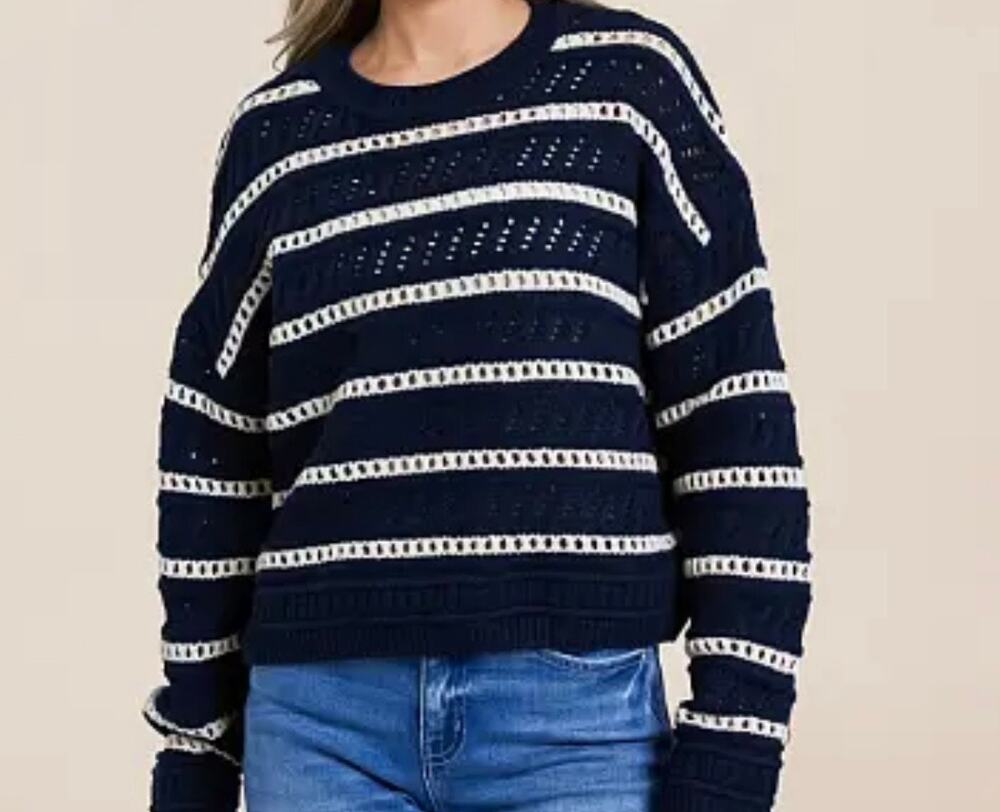 NWT Z Supply Stripe Sweater - Eclipse